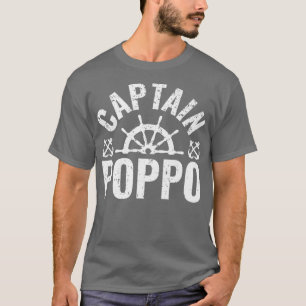 Mens Captain Poppo Boat Owner Lake Boating Father' T-Shirt