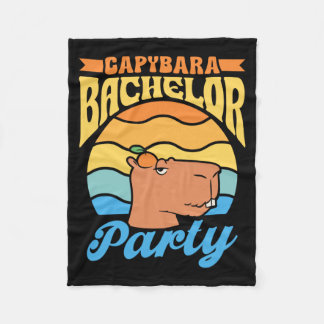 Mens Capybara Bachelor Party Groom Bride Team Fleece Blanket