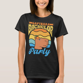 Mens Capybara Bachelor Party Groom Bride Team T-Shirt