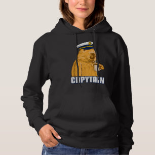 Mens Capybara Boat Captain Capytain Hoodie
