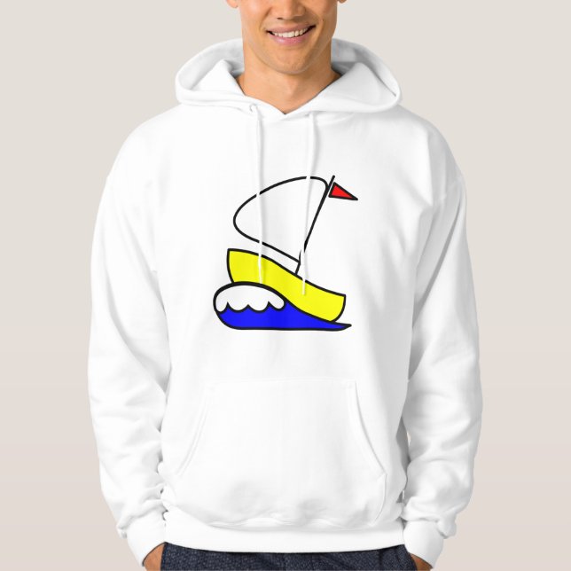 Mens Cartoon Sail Boat Sweater (Front)