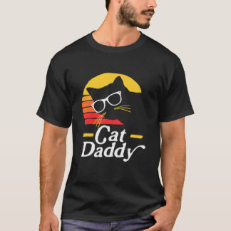 Mens Cat Daddy Vintage Eighties Style Cat Hipster  T-Shirt