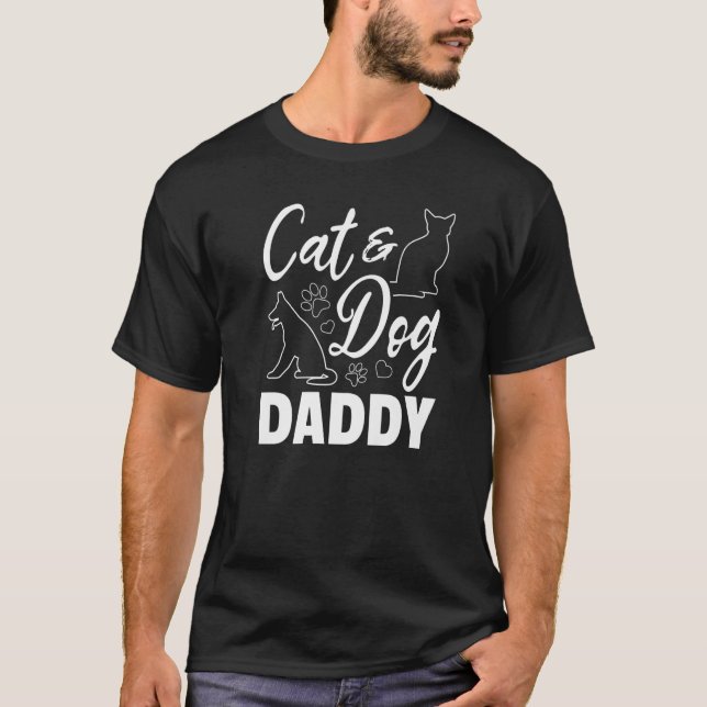Mens Cat & Dog Dad  Dog Cat Daddy Dog Daddy Dog T-Shirt (Front)