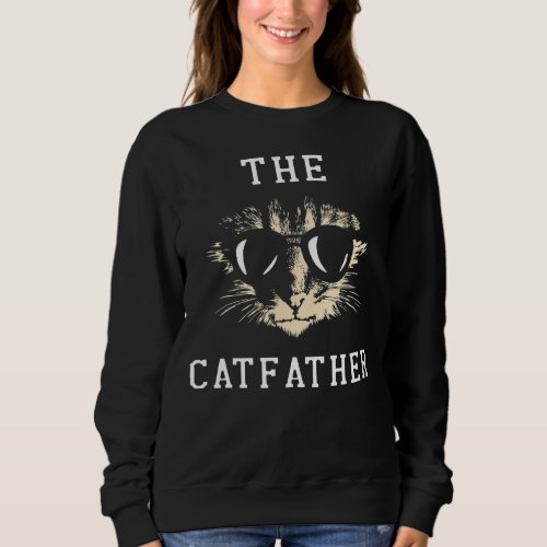Mens Cat Father Kitty Dad Fathers Day Meow Feline Sweatshirt