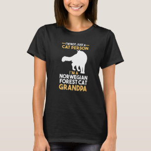 Mens Cat Grandfather Norwegian Forest Grandpa T-Shirt