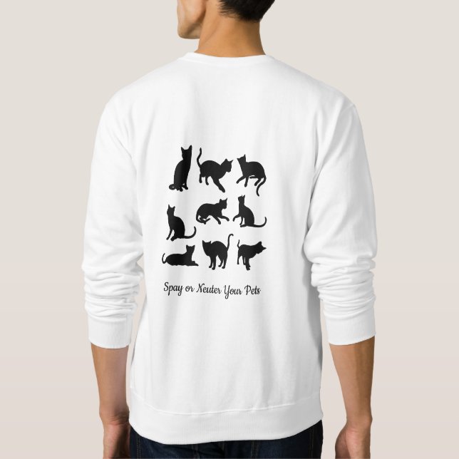 Mens Cat Sweatshirt (Back)