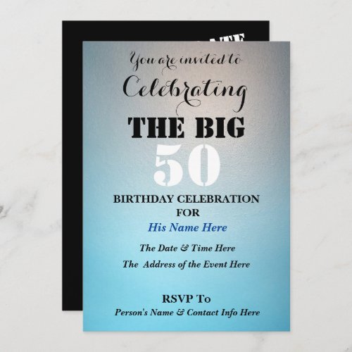 Mens _ Celebrating THE BIG 50 _ Invitation