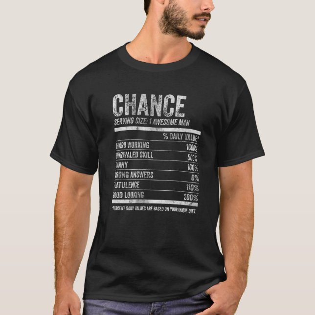 Mens Chance Nutrition Personalized Name Funny Name T-Shirt (Front)