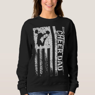 Mens Cheer Dad Vintage American Flag Father Cheerl Sweatshirt
