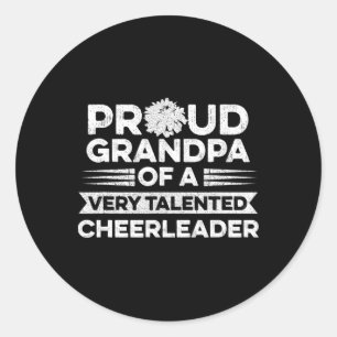 Mens Cheer Grandpa Quote For Your Cheerleading Gra Classic Round Sticker