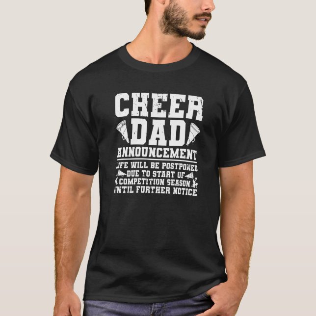 Mens Cheerleading Papa  Cheer Dad Announcement T-Shirt (Front)