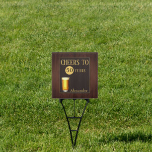 Mens Cheers to 50 Years Fab Birthday Sign