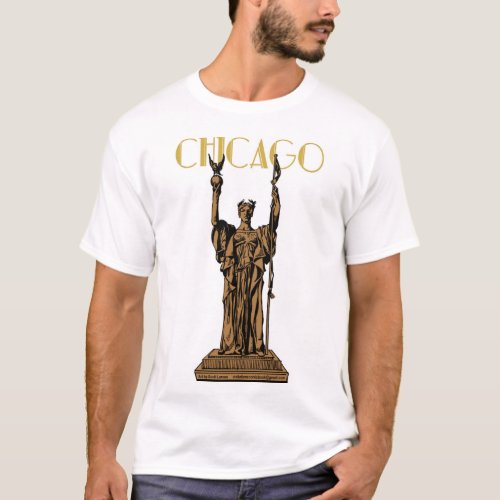 Mens Chicago Worlds Fair  Statue Of The Republic T_Shirt