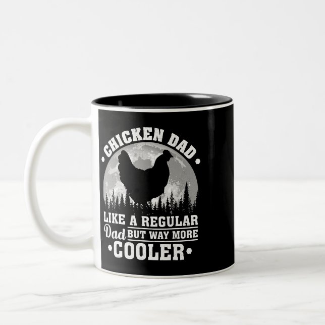 Mens Chicken Dad Like A Regular Dad Funny Chicken  Two-Tone Coffee Mug (Left)