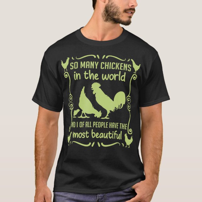 Mens Chicken family chicken farming breeding humor T-Shirt (Front)