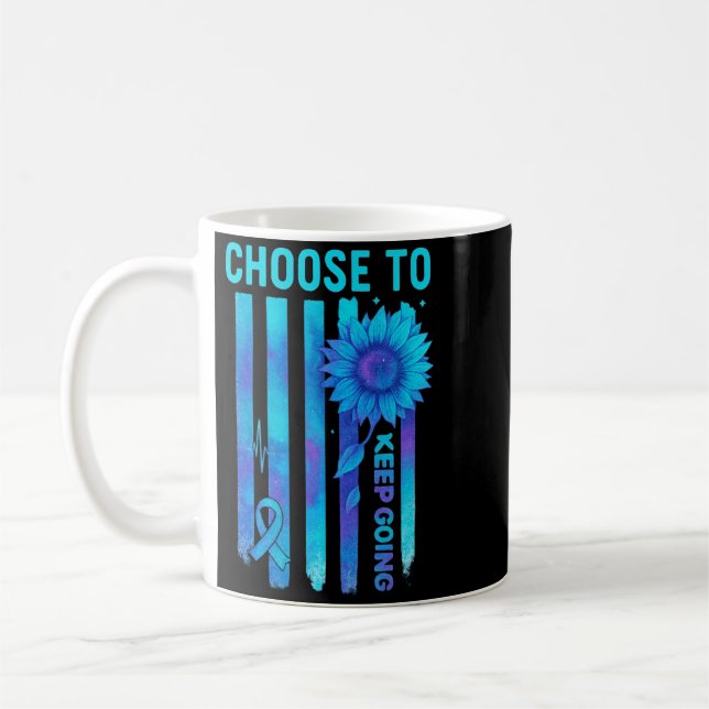 Mens Choose To Keep Going Flag Awareness Quote Coffee Mug (Left)