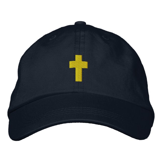 Mens Christian Cross Embroidered Hat (Front)
