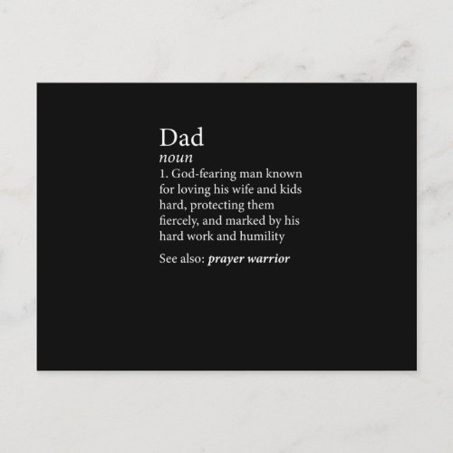 Mens Christian Dad Definition Fathers Day Shirt Announcement Postcard
