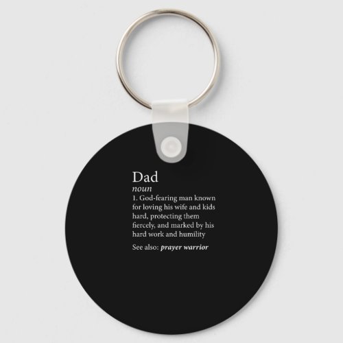 Mens Christian Dad Definition Fathers Day Shirt Keychain