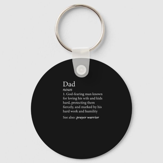Mens Christian Dad Definition Father's Day Shirt Keychain (Front)