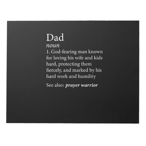 Mens Christian Dad Definition Fathers Day Shirt Notepad