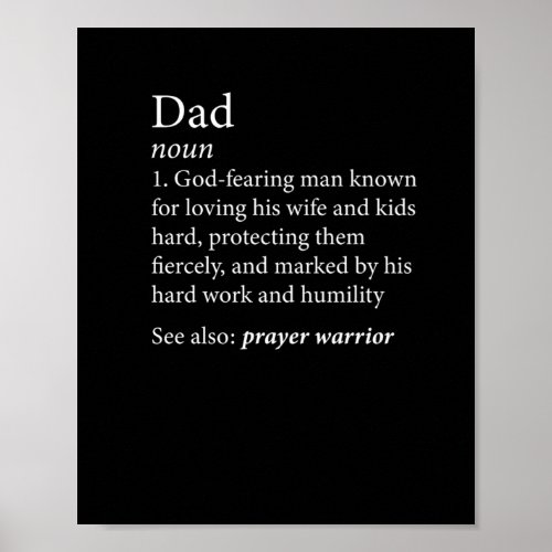 Mens Christian Dad Definition Fathers Day Shirt Poster
