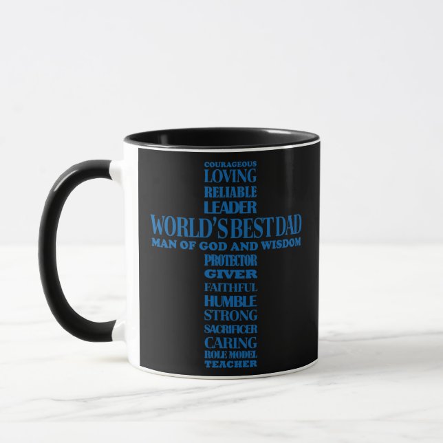 Mens Christian Father Dad Father's Day Men God Mug (Left)