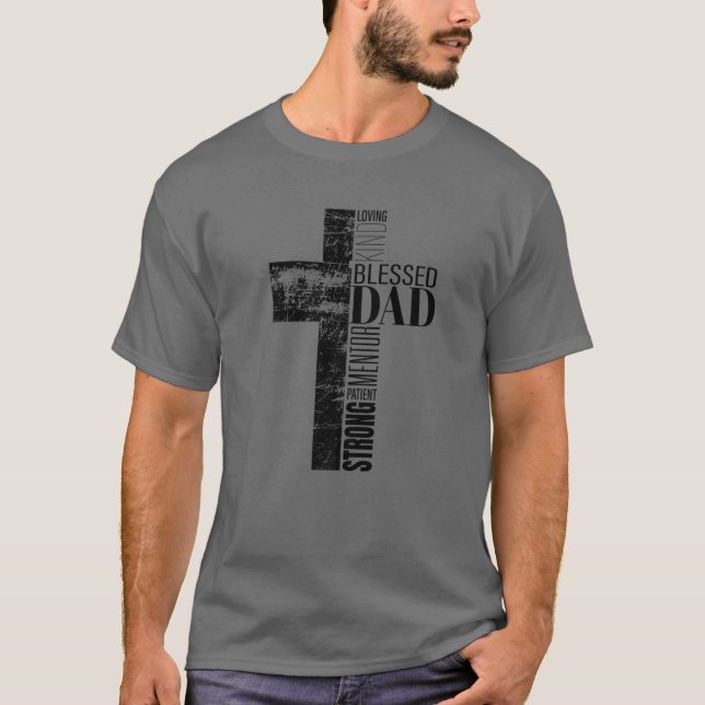 Mens Christian Fathers Day Gifts Religious Men Ble T-Shirt (Front)