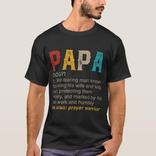 Mens Christian Papa Definition Funny Fathers Day T_Shirt