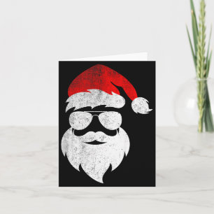 Mens Christmas Santa Claus Face Sungles With Hat B Card