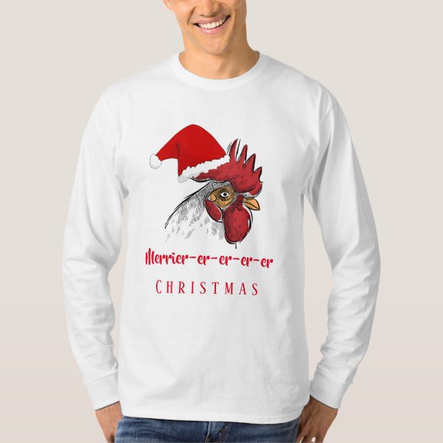 Men's Christmas Shirt Merrier-er-er-er Christmas (Front)