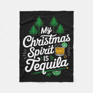 Mens Christmas Spirit Is Funny Mexican Gift Fleece Blanket