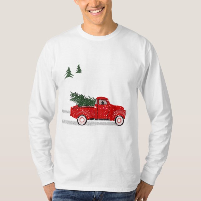Men's Christmas T, Little Red Truck T-Shirt (Front)