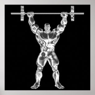 Mens Chrome Powerlifter Poster