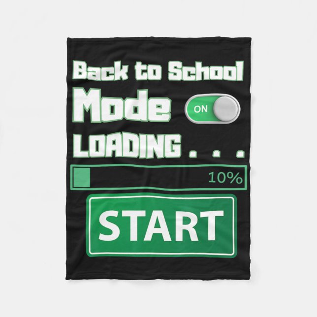 Mens Ck To School Mode Loading – Gamer Style Humor Fleece Blanket (Front)