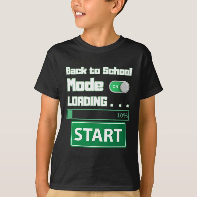 Mens Ck To School Mode Loading – Gamer Style Humor T-Shirt (Front)