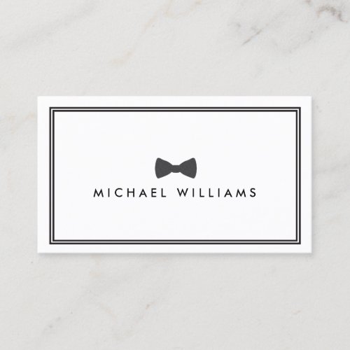 Mens Classic Bow Tie Logo _ Black and White Business Card