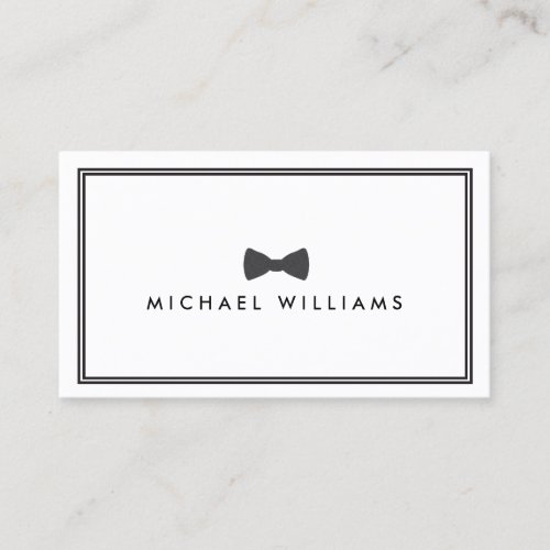 Men's Classic Bow Tie Logo - Black and White Business Card Template