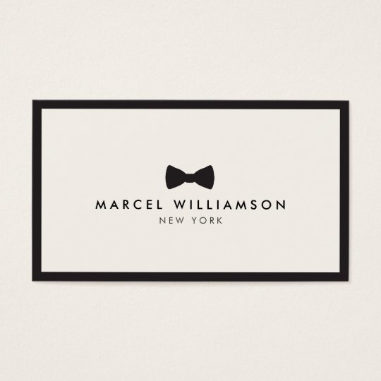 Men S Classic Bow Tie Logo Black Ivory Business Card