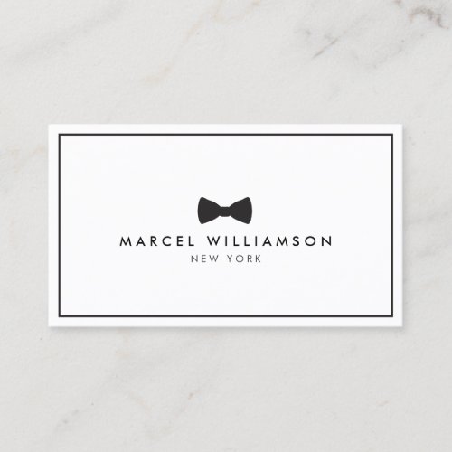 Men's Classic Bow Tie Logo Black/White Business Card
