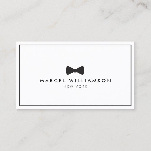Customizable Men's Classic Bow Tie Logo Black/White Business Card