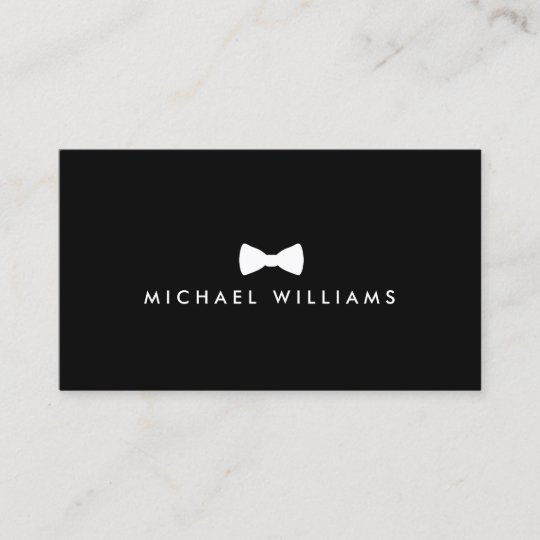 Men S Classic Bow Tie Logo White And Black Business Card