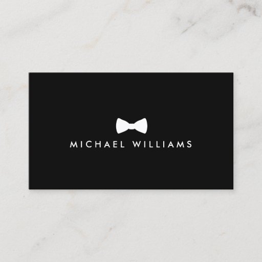 Customizable Men's Classic Bow Tie Logo - White and Black Business Card