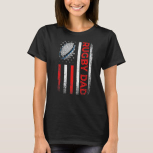 Mens Classic Retro American Flag Rugby Dad Men Fat T-Shirt