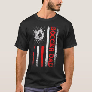 Mens Classic Retro American Flag Soccer Dad Men Fa T-Shirt