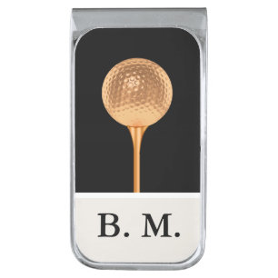 Men's Classy Golf Monogram Silver Finish Money Clip