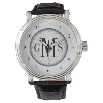 Men's Classy Personalized Monogram Watch by coolcustomwatches at Zazzle