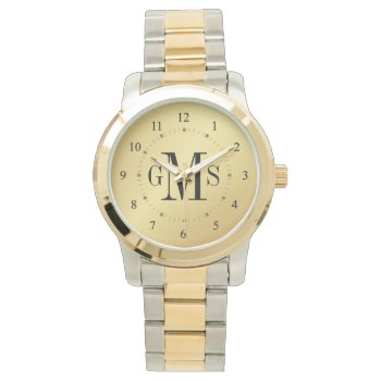 Men's Classy Personalized Monogram Watch by coolcustomwatches at Zazzle