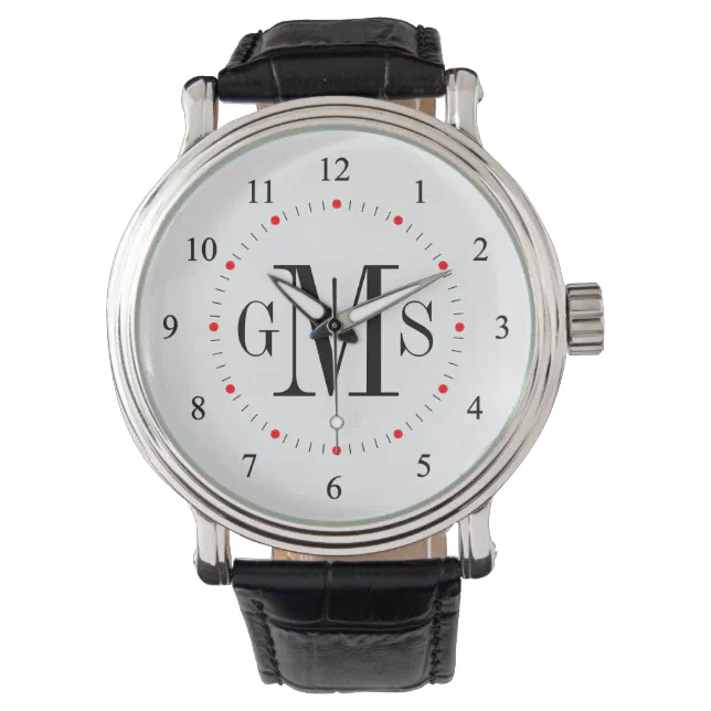 Men's Classy Personalized Monogram Watch | Zazzle