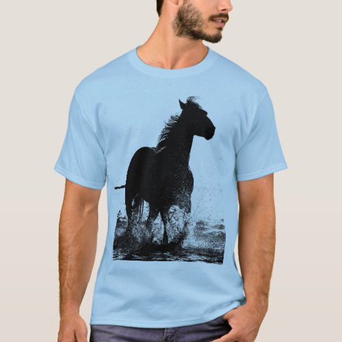 Mens Clothing Apparel Running Horse Pop Art T_Shirt